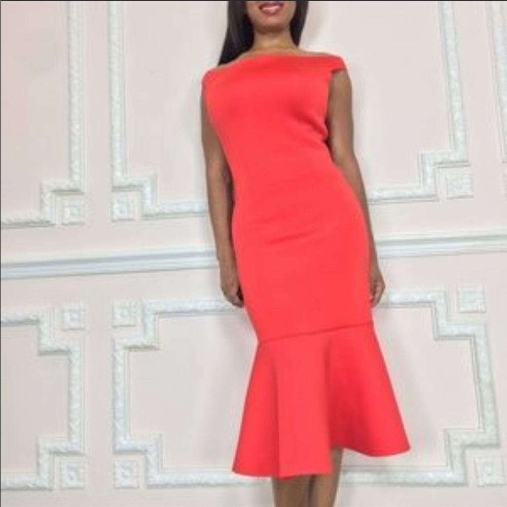 Sexy Red dress with Mermaid cut Sz S - Picture 5 of 7